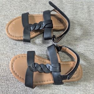 Wonder Nation Black and Tan Kids Sandals Girls Size 8